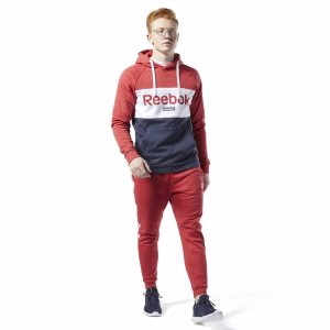 Reebok Training Essentials Linear Logo Kapuzenpullover Herren - Rot - DE 402-VAB